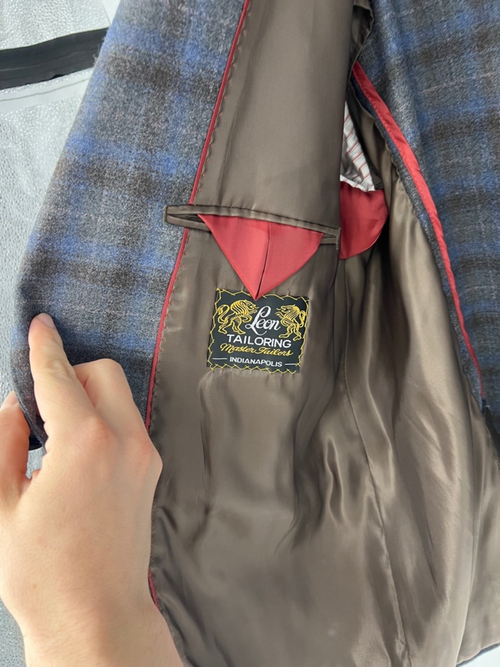 Reds 1865 Blue and Gray Plaid Sport Coat - Two-Button Notch Lapel - Picture 6 of 10